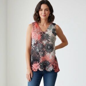 NWT Coco Y Club Floral Intricate Lace Tank Top size M